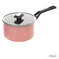 Quánh nhôm chống dính nắp kính 18 cm Kims Cook EARM318H