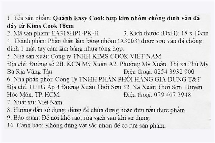 Quánh nhôm chống dính nắp kính 18 cm Kims Cook EARM318H Màu Hồng