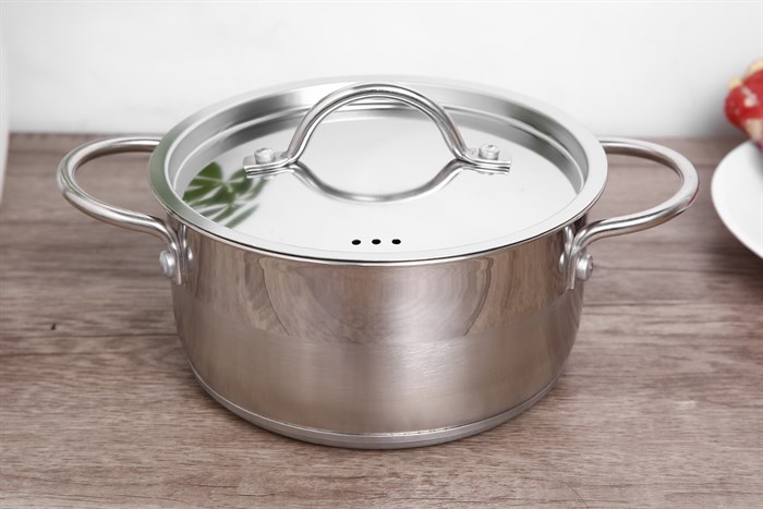 Nồi inox 3 đáy nắp inox 16 cm Delites NE012-16 Màu Inox