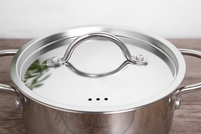 Nồi inox 3 đáy nắp inox 16 cm Delites NE012-16 Màu Inox