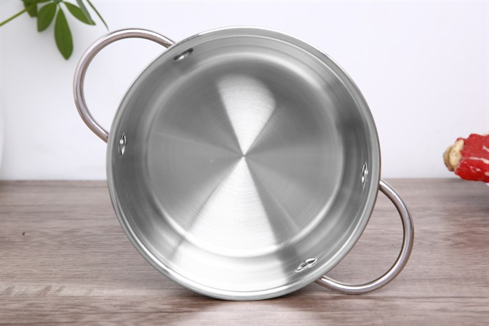 Nồi inox 3 đáy nắp inox 16 cm Delites NE012-16 Màu Inox