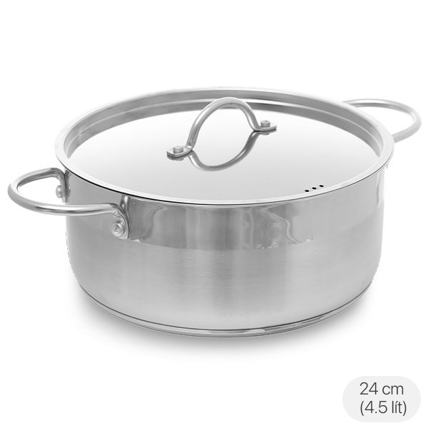 Nồi Inox 3 Đáy Nắp Inox 24 Cm Delites Ne014 - 24