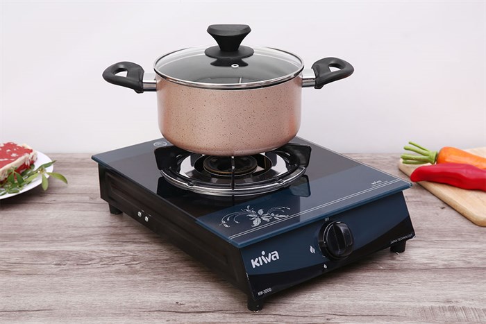 Bộ nồi chảo nhôm chống dính nắp kính Delites BE010-20-26 Màu Nâu nhạt