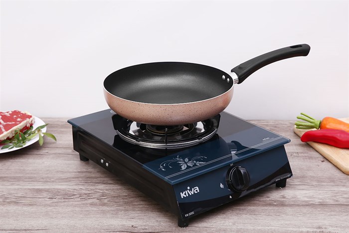 Bộ nồi chảo nhôm chống dính nắp kính Delites BE010-20-26 Màu Nâu nhạt