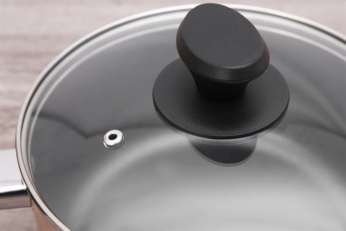 Bộ nồi chảo nhôm chống dính nắp kính Delites BE010-20-26 Màu Nâu nhạt