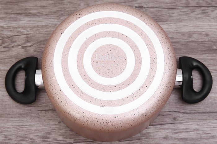 Bộ nồi chảo nhôm chống dính nắp kính Delites BE010-20-26 Màu Nâu nhạt