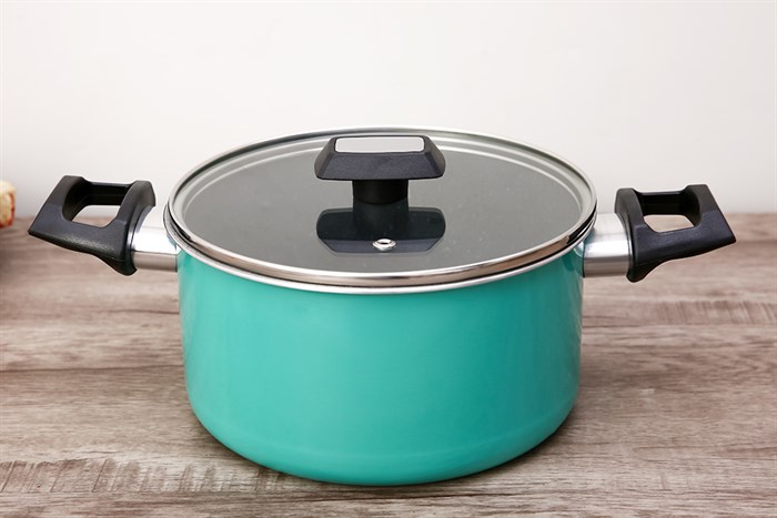 Nồi nhôm nắp kính 20 cm Kims Cook EARM520H Xanh Màu Xanh