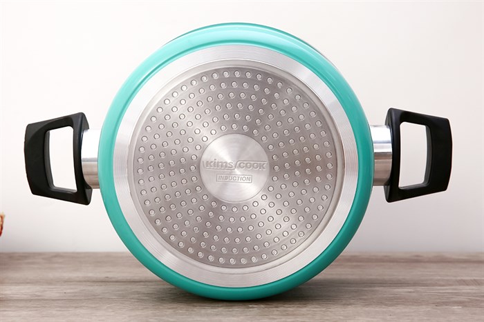 Nồi nhôm nắp kính 20 cm Kims Cook EARM520H Xanh Màu Xanh