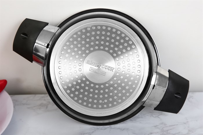Nồi nhôm nắp kính 20 cm Kims Cook NAB520 Màu Đen