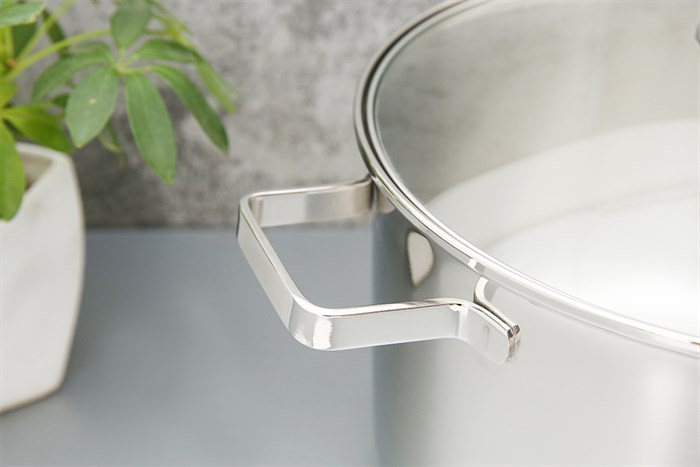 Nồi inox 3 đáy nắp kính 30 cm Happycook NC-30G Màu Inox