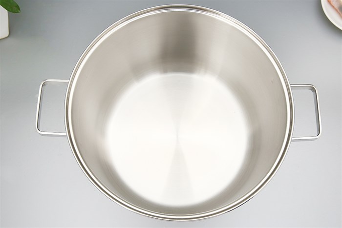 Nồi inox 3 đáy nắp kính 30 cm Happycook NC-30G Màu Inox