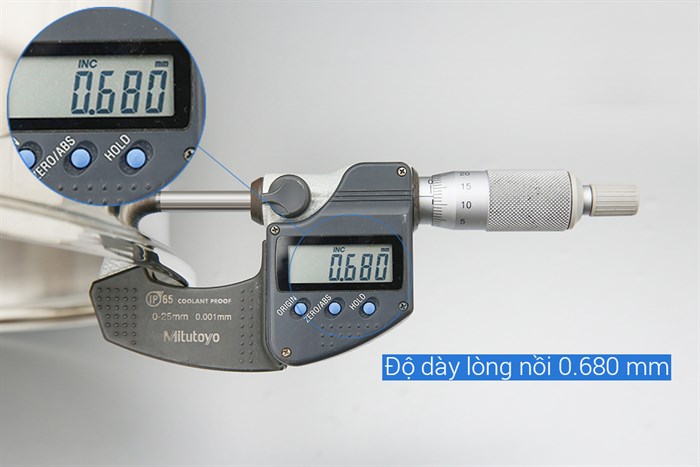 Nồi inox 3 đáy nắp kính 30 cm Happycook NC-30G Màu Inox