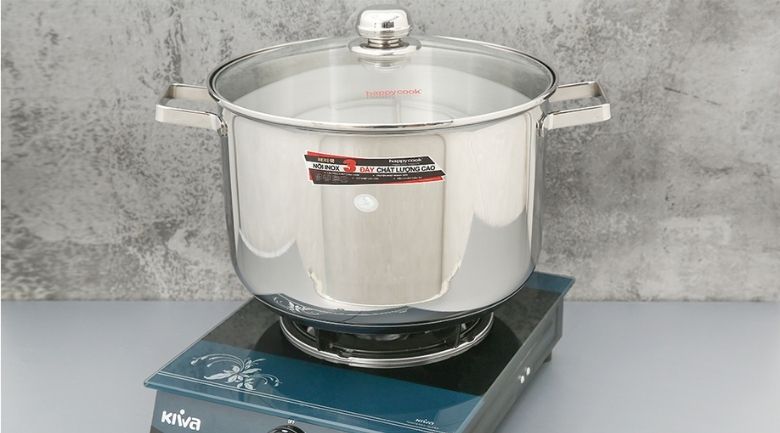 Đường kính 30 cm - Nồi inox 3 đáy nắp kính 30cm Happycook NC-30G