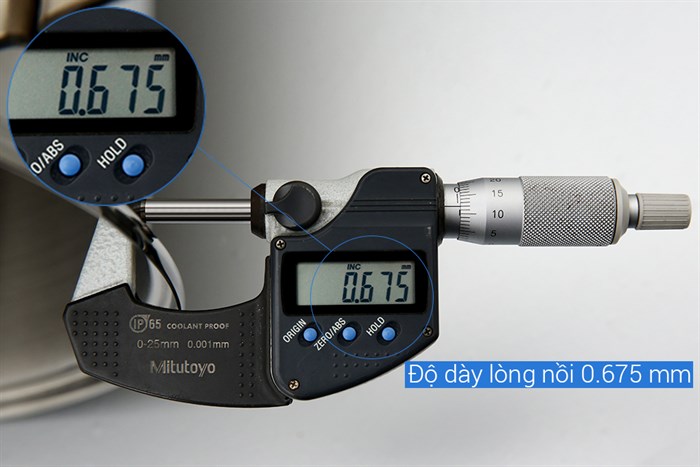 Nồi inox 3 đáy nắp kính 32 cm Happycook NC-32G Màu Inox