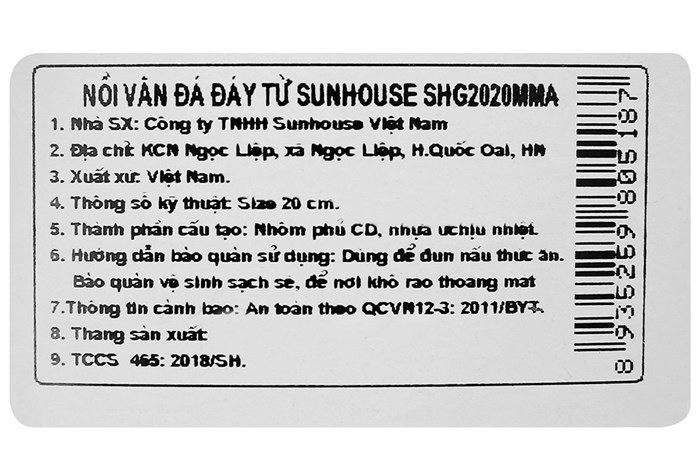 Nồi nhôm chống dính nắp kính 20 cm Sunhouse SHG2020MMA Màu Xanh