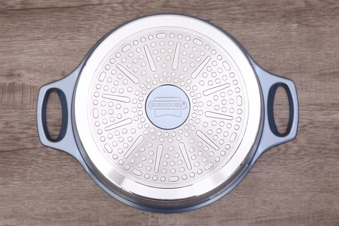 Nồi nhôm chống dính nắp kính 24 cm Sunhouse SHG2024MMA Màu Xanh