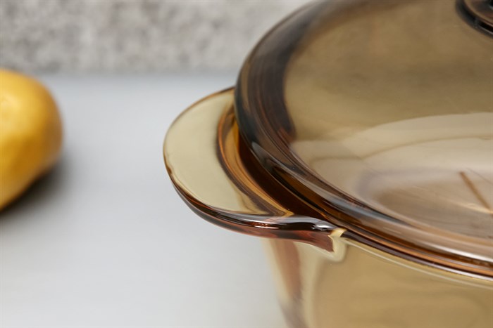 Nồi thủy tinh nắp thủy tinh 21 cm Luminarc Amberline Granite 2 lít Màu Nâu