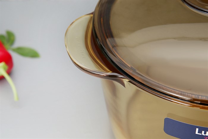 Nồi thủy tinh nắp thủy tinh 21 cm Luminarc Amberline Granite 3 lít Màu Nâu