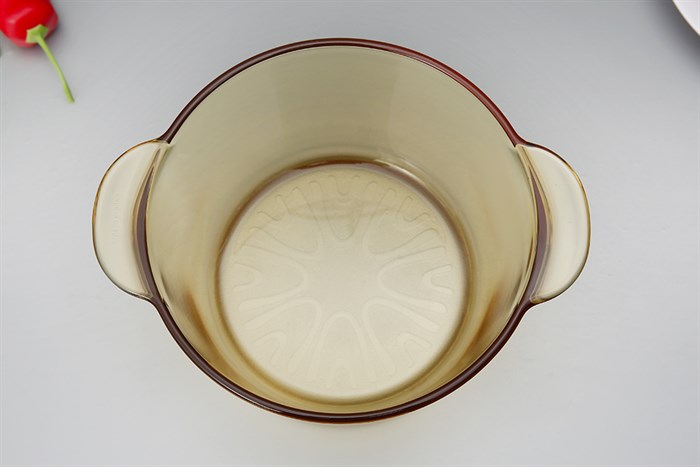 Nồi thủy tinh nắp thủy tinh 21 cm Luminarc Amberline Granite 3 lít Màu Nâu