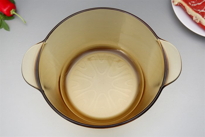 Nồi thủy tinh nắp thủy tinh 25 cm Luminarc Amberline Granite 5 lít Màu Nâu