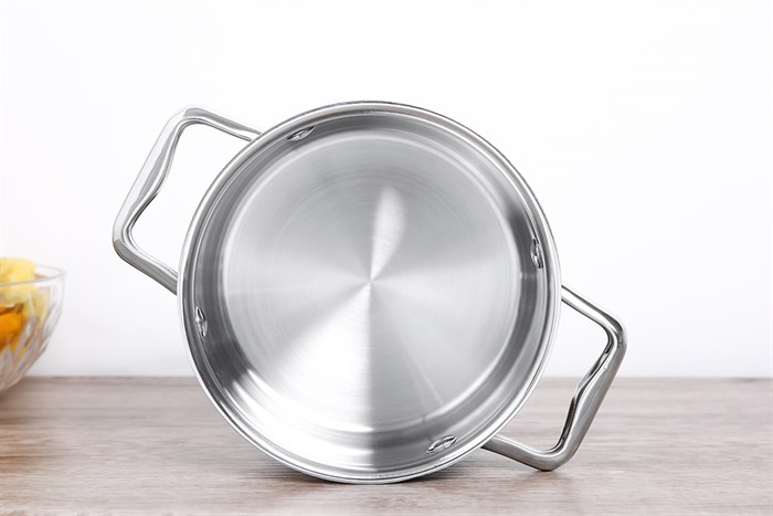 Nồi inox 3 đáy nắp kính 16 cm Elmich Trimax Eco EL-3991 Màu Inox