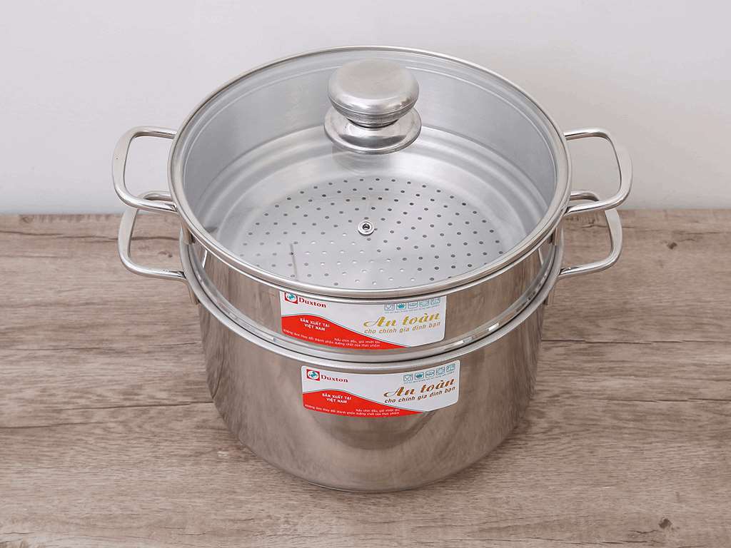 Bộ nồi xửng inox 430 3 đáy Duxton DG-NX24-3DK 24cm 7