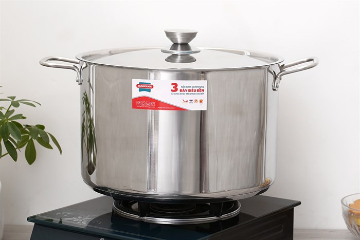Nồi inox 3 đáy nắp inox 32 cm Sunhouse SHG300-32 Màu Bạc Inox