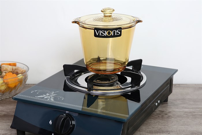 Nồi thủy tinh nắp thủy tinh 15 cm Visions VSF-12STW/CL1 1.2 lít Màu Vàng đồng