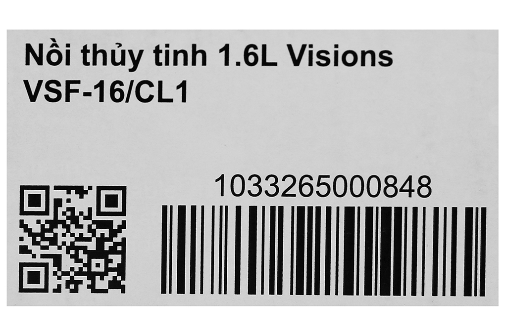 Nồi thủy tinh nắp thủy tinh 15 cm Visions VSF-12STW/CL1 1.2 lít