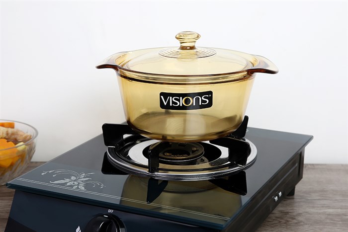 Nồi thủy tinh nắp thủy tinh 20 cm Visions VSF-16/CL1 1.6 lít Màu Vàng đồng