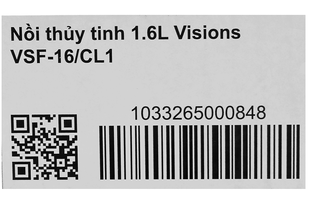 Nồi thủy tinh nắp thủy tinh 20 cm Visions VSF-16/CL1 1.6 lít