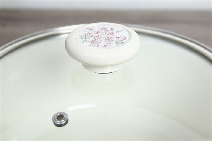 Nồi thép Nippon tráng men nắp kính 20 cm Fujihoro SKW-12G Màu Trắng