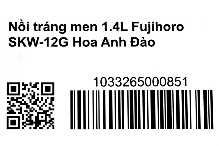 Nồi thép Nippon tráng men nắp kính 20 cm Fujihoro SKW-12G Màu Trắng