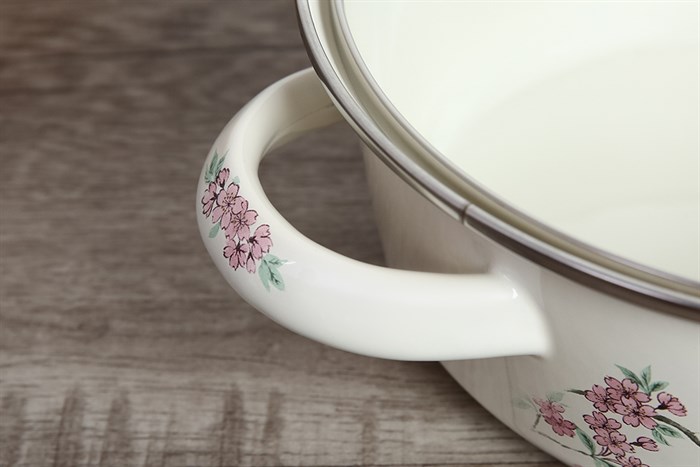 Nồi thép Nippon tráng men nắp kính 22 cm Fujihoro SKW-22G Màu Trắng