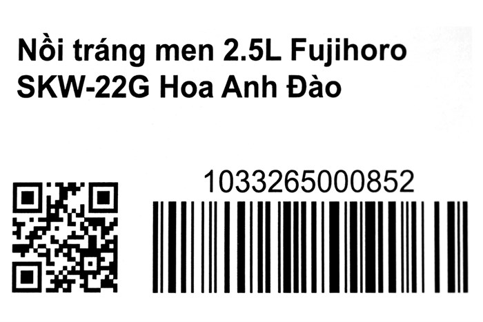 Nồi thép Nippon tráng men nắp kính 22 cm Fujihoro SKW-22G Màu Trắng