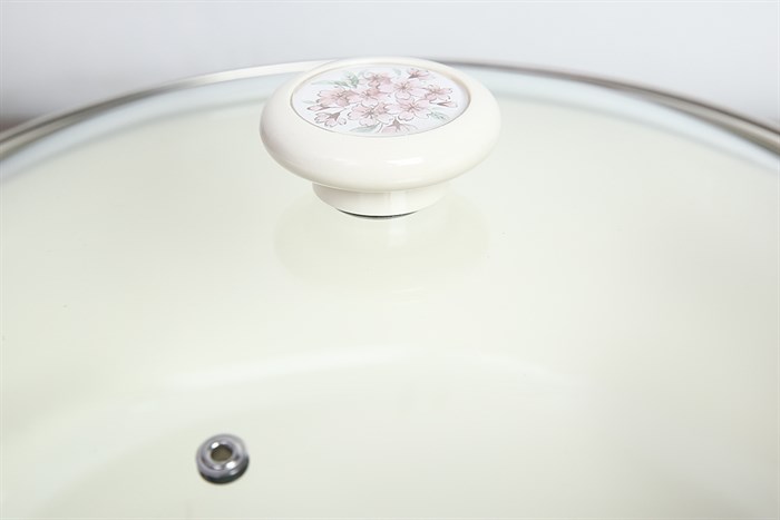 Nồi thép Nippon tráng men nắp kính 26 cm Fujihoro SKW-32G Màu Trắng