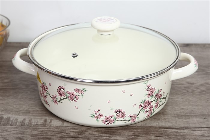 Bộ 3 nồi thép Nippon tráng men Fujihoro SKW-332G Màu Trắng