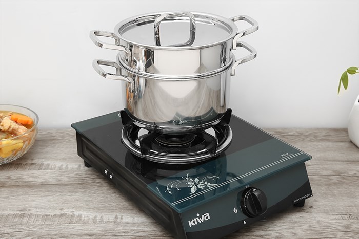 Bộ nồi xửng inox 3 đáy nắp inox 20 cm Fivestar ST20-3D304 Màu Bạc Inox