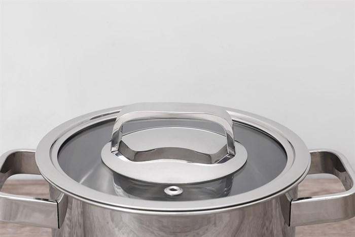 Nồi inox 3 đáy nắp kính 16 cm Fivestar N16-3DG304 Màu Bạc Inox