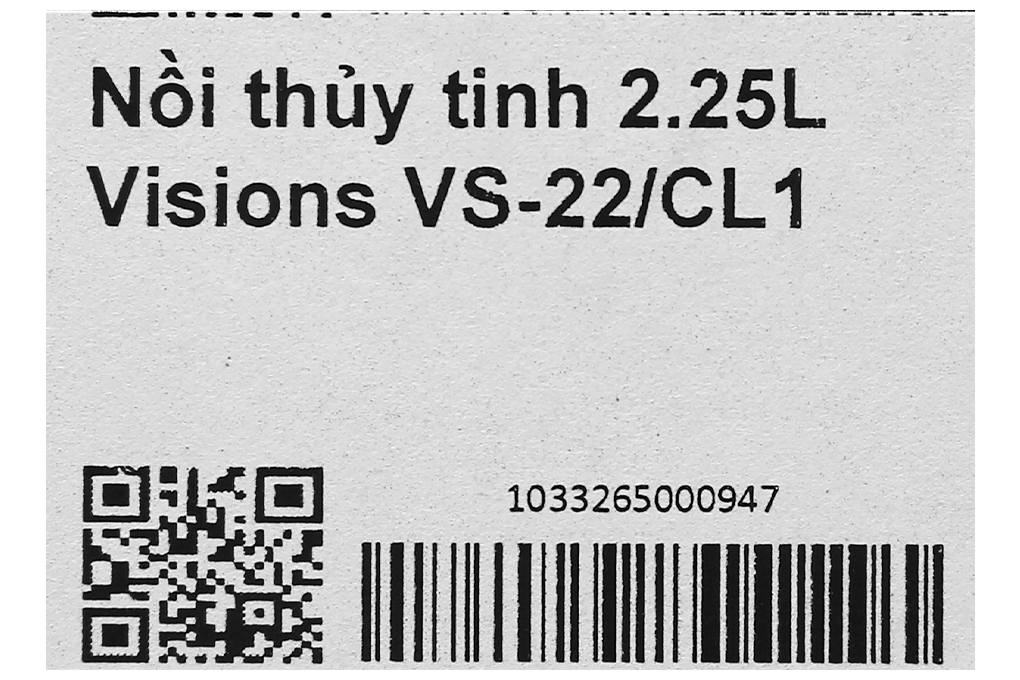 Nồi thủy tinh nắp thủy tinh 22 cm Visions VS-22/CL1 2.25 lít
