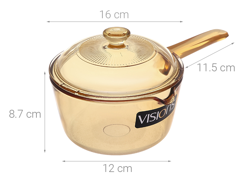 Quánh thủy tinh nắp thủy tinh 16 cm Visions VSP-1/CL1 1 lít