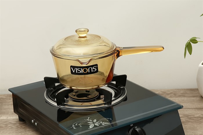 Quánh thủy tinh nắp thủy tinh 16 cm Visions VSP-1/CL1 1 lít Màu Nâu