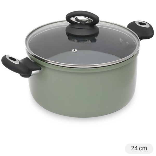 Nồi nhôm nắp kính 24 cm Happycook HCA-CG24