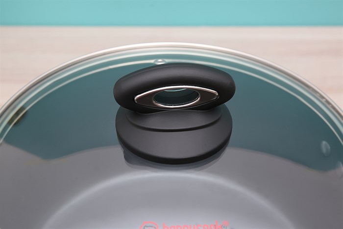 Nồi nhôm nắp kính 24 cm Happycook HCA-CG24 Màu Xanh mint