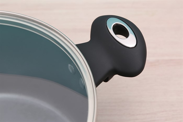 Nồi nhôm nắp kính 24 cm Happycook HCA-CG24 Màu Xanh mint