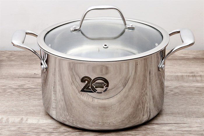 Bộ 3 nồi inox 3 đáy nắp kính Sunhouse Mama SHG2020 Màu Bạc Inox