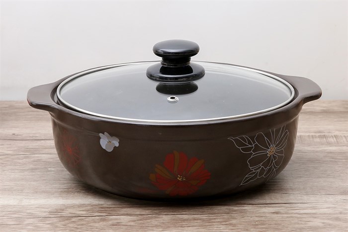 Nồi đất nắp kính 24 cm Dong hwa Tucbeghi GF-705 2.68 lít Màu Đen
