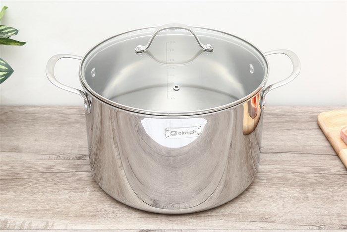 Nồi inox 3 đáy nắp kính 28 cm Elmich Tri-Max 2353736