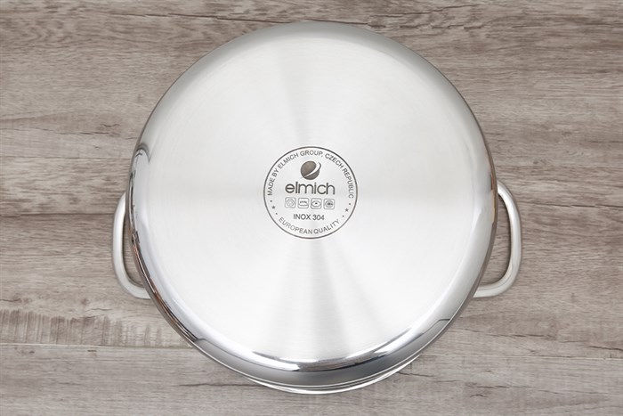Nồi inox 3 đáy nắp kính 28 cm Elmich Tri-Max 2353736 Màu Bạc Inox