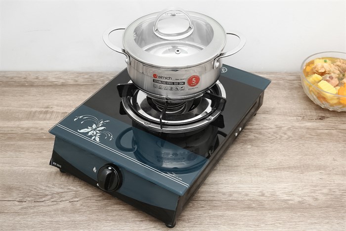 Nồi inox 3 đáy nắp kính 18 cm Elmich Celestine 2355275 Màu Bạc Inox